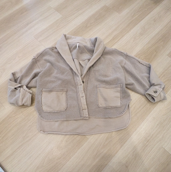 Free People Oversized Tan/Brown Jordan Jacket Size Xs - Picture 2 of 6